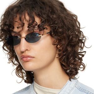 Never worn BYFAR Gold Texas sunglasses from SSENSE